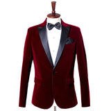 Xituodai Men&#39;s Fashion Trend Velvet Groom Tuxedo Slim Fit Wedding Party Dress Business Casual Suit Jacket Banquet Single Blazers Coat