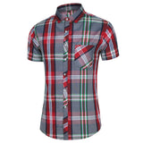 Xituodai New Fashion Plaid Shirt Men Summer Casual Short Sleeve Shirts Mens Plus Size Beach Hawaiian Tops Blouse Male 5XL 6XL 7XL