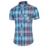 Xituodai New Fashion Plaid Shirt Men Summer Casual Short Sleeve Shirts Mens Plus Size Beach Hawaiian Tops Blouse Male 5XL 6XL 7XL