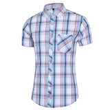 Xituodai New Fashion Plaid Shirt Men Summer Casual Short Sleeve Shirts Mens Plus Size Beach Hawaiian Tops Blouse Male 5XL 6XL 7XL