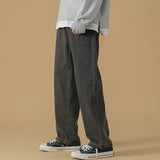 Xituodai Mens Korean Fashoins Harem Blue Jeans Pants 2022 Vintage Straight Pants Harajuku Jeans Baggy Free Belt Wide Leg Denim