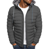 Xituodai Men Winter Warm Coat Casual Winter Plain Hoodie Bubble Quilted Coat Male Jackets Outdoor Zip Up Thick Puffer Jacket