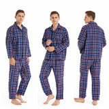 Xituodai 7xl Extra-large Plus Size Men&#39;s Autumn and Winter Plaid Design Long-sleeved Trousers Suits Flannel Home Clothes Men Pajamas Set