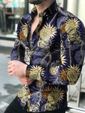 Xituodai Men&#39;s Shirt Long Sleeve Hawaiian  Social Luxury Button Up Cardigan Blouses Wholesale 2022Single Breasted Turn-down Collar Broad