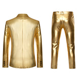 Xituodai Men&#39;s Shiny Gold 2 Pieces Suits (Blazer+Pants) Terno Masculino Fashion Party DJ Club Dress Tuxedo Suit Men Stage Singer Clothes