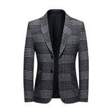 Xituodai Classic Plaid Blazer Korean Fashion Men Coat Casual Business Formal Dress Wedding Banquet Dress Fashion Suit Male Slim Fit 2022