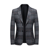 Xituodai Classic Plaid Blazer Korean Fashion Men Coat Casual Business Formal Dress Wedding Banquet Dress Fashion Suit Male Slim Fit 2022