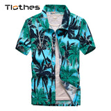 Xituodai 26 Colors Summer Fashion Mens Hawaiian Shirts Short Sleeve Button Coconut Tree Print Casual Beach Aloha Shirt Plus Size 5XL