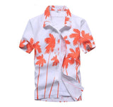 Xituodai 26 Colors Summer Fashion Mens Hawaiian Shirts Short Sleeve Button Coconut Tree Print Casual Beach Aloha Shirt Plus Size 5XL