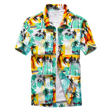 Xituodai 26 Colors Summer Fashion Mens Hawaiian Shirts Short Sleeve Button Coconut Tree Print Casual Beach Aloha Shirt Plus Size 5XL