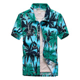 Xituodai 26 Colors Summer Fashion Mens Hawaiian Shirts Short Sleeve Button Coconut Tree Print Casual Beach Aloha Shirt Plus Size 5XL