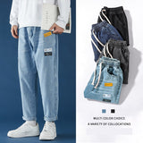 Xituodai Blue Jeans Trousers Mens 2022 New Casual Vintage Straight Harajuku  Baggy Belt Jeans Korean  High Quality Trendy Denim Pants