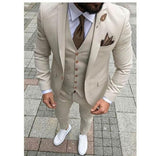 Xituodai Latest Coat Pant Designs Beige Men Suit Prom Tuxedo Slim Fit 3 Piece Groom Wedding Suits For Men Custom Blazer Terno Masuclino