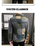 Xituodai 2022 Autumn and Winter Fashion New Men&#39;s Casual Lapel Hoodless Jacket / Male Slim Plaid Woolen Coat