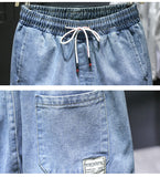 Xituodai 2022 Autumn New Men&#39;s Light Blue Harem Jeans Plus Size 5XL 6XL 7XL Elastic Waist Denim Pants Male Brand Trousers