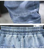 Xituodai 2022 Autumn New Men&#39;s Light Blue Harem Jeans Plus Size 5XL 6XL 7XL Elastic Waist Denim Pants Male Brand Trousers