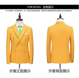 Xituodai 2022 Fashion New Men&#39;s Business Double Breasted Solid Color Suit Coat / Male Slim Wedding 2 Pieces Blazers Jacket Pants Trousers