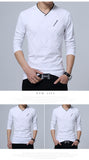 Xituodai 2022 Mens Casual T-shirt Fashion Slim Long Sleeve V Neck Fitness T-shirts Tops Homme Tshirt Boyfriend Gift Harajuku Streetwear