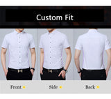 Xituodai High Quality Non-ironing Men Dress Shirt Short Sleeve New Solid Male Clothing Fit Business Shirts White Blue Navy Black Red