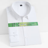 Xituodai Bamboo Fiber Men White Shirt Long Sleeve Elastic Anti-wrinkle Regular Fit Formal Social Camisas Plus Large Size 8XL 7XL 6XL 5XL