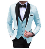 Xituodai White Slit Mens Suits 3 Piece Black Shawl Lapel Casual Groom Tuxedos for Wedding Groomsmen Suits Men 2022 (Blazer+Vest+Pant)