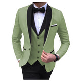 Xituodai White Slit Mens Suits 3 Piece Black Shawl Lapel Casual Groom Tuxedos for Wedding Groomsmen Suits Men 2022 (Blazer+Vest+Pant)