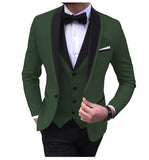 Xituodai White Slit Mens Suits 3 Piece Black Shawl Lapel Casual Groom Tuxedos for Wedding Groomsmen Suits Men 2022 (Blazer+Vest+Pant)