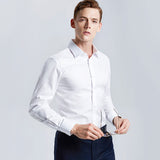 Xituodai Men&#39;s White Shirt Long-sleeved Non-iron Business Professional Work Collared Clothing Casual Suit Button Tops Plus Size S-5XL