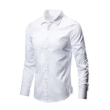 Xituodai Men&#39;s White Shirt Long-sleeved Non-iron Business Professional Work Collared Clothing Casual Suit Button Tops Plus Size S-5XL