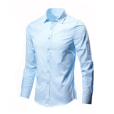 Xituodai Men&#39;s White Shirt Long-sleeved Non-iron Business Professional Work Collared Clothing Casual Suit Button Tops Plus Size S-5XL