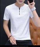 Xituodai  Summer Top Men T-shirt Casual Short Sleeve Cotton Business T-shirts Men Slim Fil Solid Color Cotton T Shirt Men Fashions