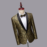 Xituodai Men Blazers Banquet Party Prom Ball Slim Fit Wedding Tuxedo Suit Jackets Shawl Lapel Stage Costume Nightclub Singer Host Dancer