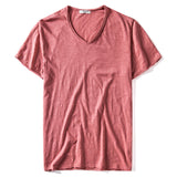 Xituodai Brand Quality T shirt Men&#39;s V-neck Slim Fit Pure Cotton T-shirt Fashion Short Sleeve T shirt Men&#39;s Tops Casual Tshirt