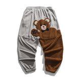 Xituodai 2022 Fashion Men&#39;s Bear Embroidery Cotton Harem Pants Casual Oversize Men Jogger Trousers Man  Cargo Sweatpants