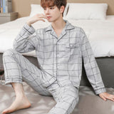 Xituodai Plus Size Autumn Winter Men Pajamas Set Turn-down Collar Long Sleeve Trousers Sleepwear Leisure Pyjama Night Pijamas Home Wear