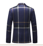Xituodai Jacket Vest Pants 2022 High Quality Men Suits Fashion Grid Men Slim Fit Business Groom Wedding Plaid Blazers Coat 3 Pieces Sets