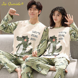 Xituodai Cotton Sleepwear Winter Autumn Long Sleeve Cartoon Printing Couple&#39;s Nightwear Couple Pajama New Fashion Mens Womens Loungewear