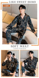 Xituodai Men Comfortable Pyjamas Set 3XL 4XL 5XL Long Sleeve Casual Home Wear Spring Autumn Silk Boy Pajama Sets Leisure Sleepwear Set