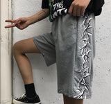 Xituodai Shorts Men&#39;s Summer Wear Hip-hop Tide Wild Harajuku Simple Printed Straight Loose High Waist Casual Five-point Pants