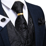 Xituodai Fashion Silk Suit Vest Formal Dress Vest Fitness Sleeveless Jacket Wedding Waistcoat Bow Tie Necktie Pocket Square Set DiBanGu