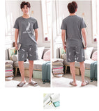 Xituodai Big Size Pajamas Set for Men Summer Shorts Two Piece Sleepwear Shorts Sleeved Plus Size 3xl 4xl Loungewear Cotton Nightwear New