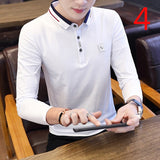 Xituodai Long-sleeved t-shirt men&#39;s cotton spring and autumn thin autumn clothes loose round neck solid color