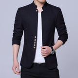 Xituodai 2022 Men Fashion Stand Collar Slim Fit Chinese High Quality Blends Suit Jacket / Male Casual Trend Large Size Wool Blazer Coat