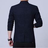 Xituodai 2022 Men Fashion Stand Collar Slim Fit Chinese High Quality Blends Suit Jacket / Male Casual Trend Large Size Wool Blazer Coat