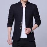 Xituodai 2022 Men Fashion Stand Collar Slim Fit Chinese High Quality Blends Suit Jacket / Male Casual Trend Large Size Wool Blazer Coat