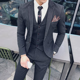 Xituodai 7XL ( Blazer + Waistcoat + Pants ) Striped Plaid Solid Color Mens Formal Business Suit 3pce Set Groom Wedding Social Show Dress