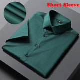 Xituodai Green Mens Dress Shirts 2022 Brand New Superfine Long Sleeve Shirt Men Slim Fit Elastic Breathable Non-Iron Quality Shirt Male