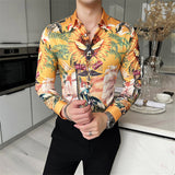 Xituodai 6XL 2022 Mens Vintage Print Long Sleeve Shirt New Fashion Hawaiian Slim Fit Striped Shirts Casual Plaid Shirts Men Chemise Homme