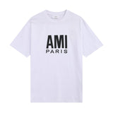 Xituodai 2022 Ami New Small Letter Embroidered Street Fashion Loose Versatile Cotton Round Collar Summer Men&#39;s Short Sleeve T-shirt