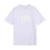 Xituodai 2022 Ami New Small Letter Embroidered Street Fashion Loose Versatile Cotton Round Collar Summer Men&#39;s Short Sleeve T-shirt